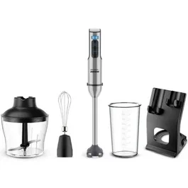 Grunkel Batidora de Mano BM-2000SET 2000W 0.8L con Vaso, Picadora, Varilla y Soporte
